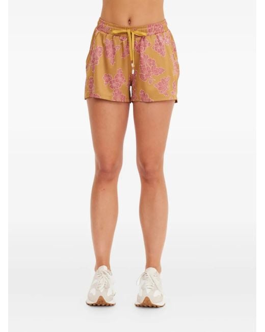 The Upside Fantasie Lucky Shorts Met Bloemenprint in het Orange
