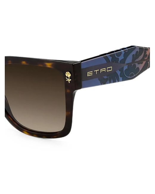 Etro Brown Tortoiseshell-Effect Square-Frame Sunglasses