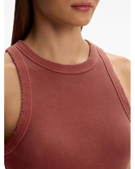 12 STOREEZ Red Garment-Dyed Ribbed Tank Top