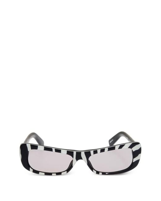 Jacquemus White Capri Zebra-Print Sunglasses