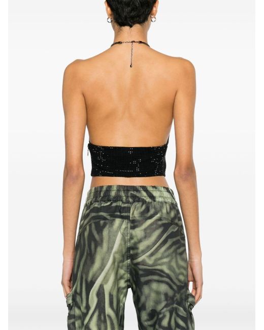 DSquared² Night Out Cropped Top Met Stras in het Black