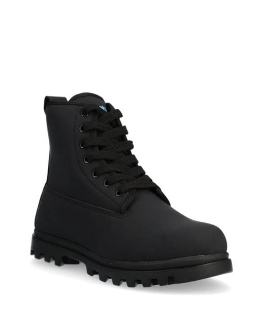Native Eyewear Black Lace-Up Lug-Sole Boots