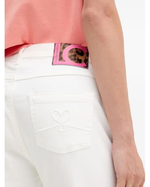 Lola Casademunt White Raw-Cut Straight-Leg Jeans