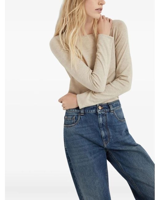 Brunello Cucinelli Natural Cashmere-Blend Jumper