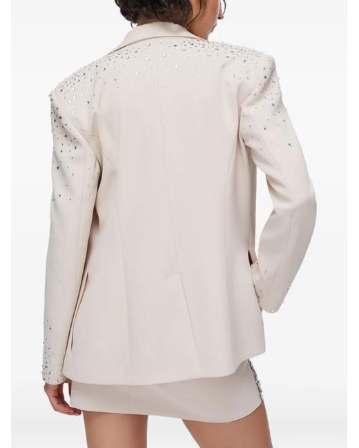 Liu Jo Natural Embellished Single-Breasted Blazer