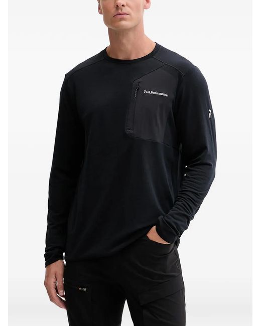 Peak Performance Black Freelight Zip-Pocket T-Shirt for men