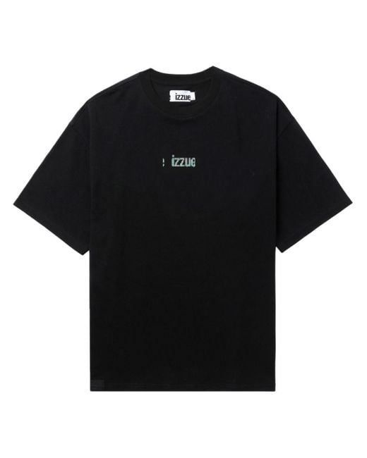Izzue Black Logo-print Cotton T-shirt for men
