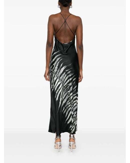 Roberto Cavalli Black Tigress-Print Maxi Dress