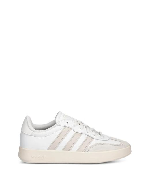 Adidas White Logo-Embossed Panelled Sneakers