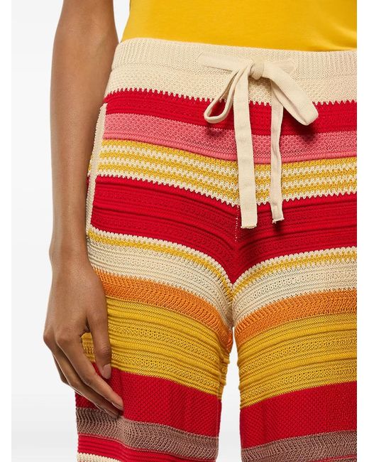 Laneus Orange Striped Drawstring Trousers