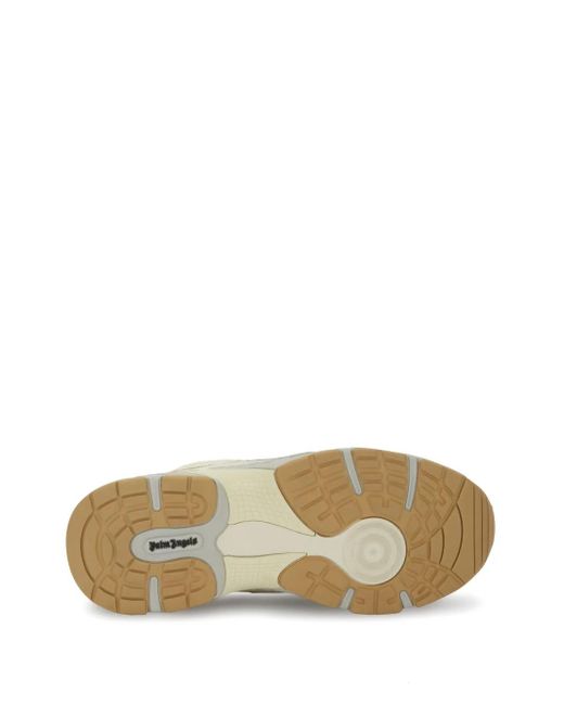 Palm Angels White The Palm Runner Leather Sneakers