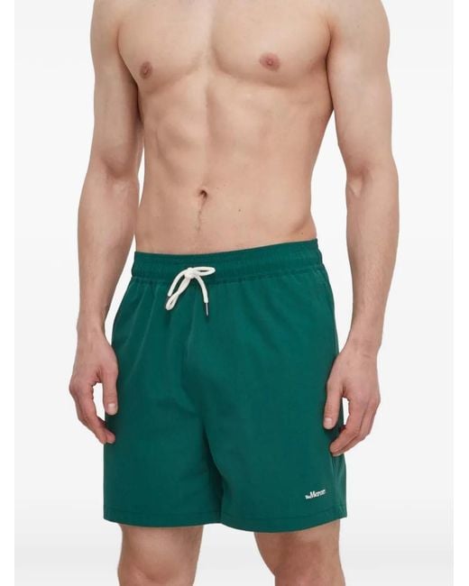 The Mercer Brand Green Drawstring-Waist Swim Shorts for men