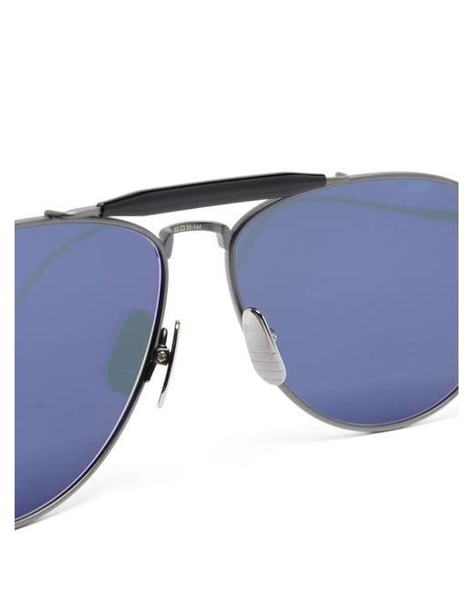 Thom Browne Gray Pilot-Frame Mirrored Sunglasses