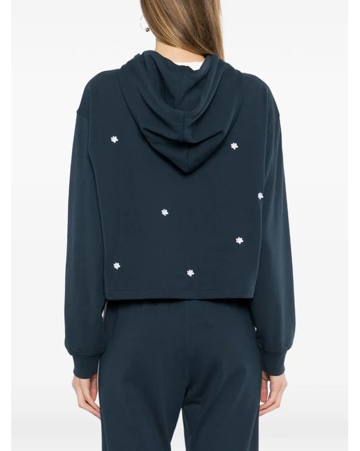 SPORT b. by agnès b. Blue Floral Embroidery Hoodie