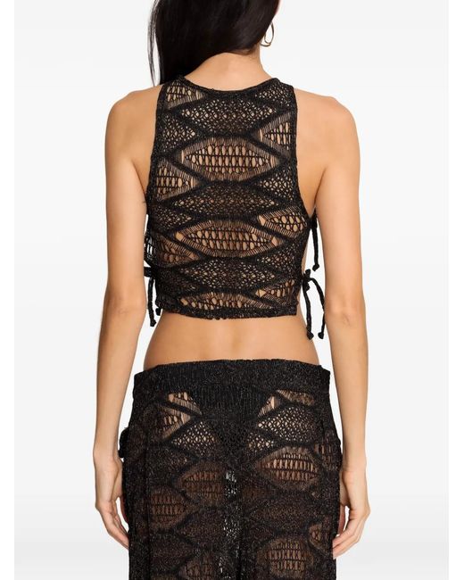 Amir Slama Black X Jade Picon Tie-Detail Sleeveless Tank Top