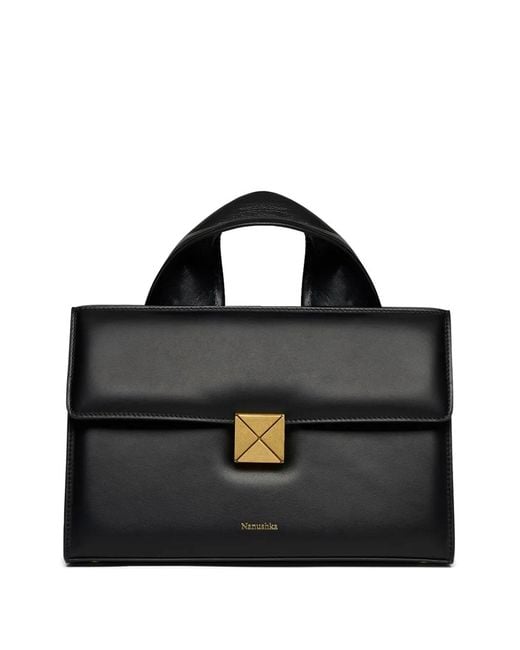 Nanushka Black Logo-Print Tote Bag