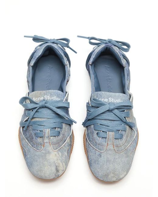 Acne Blue Rear Drawstring Detailing Trainers
