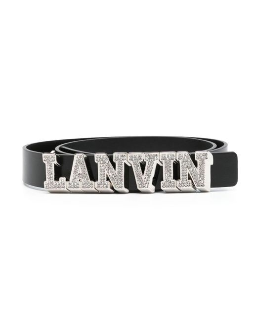 Lanvin Black X Future Logo-lettering Leather Belt for men