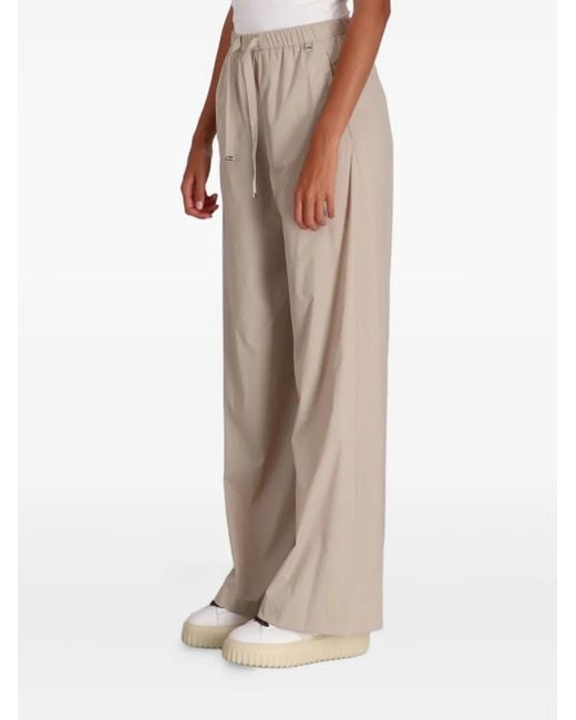 Herno Natural Drawstring Straight-Leg Trousers