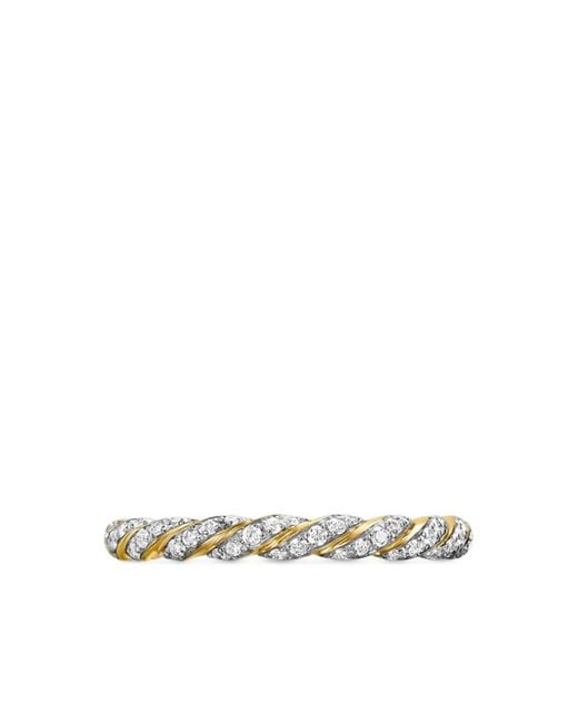 David Yurman Metallic 18Kt Pavé Petite Diamond Band Ring (2.8Mm)
