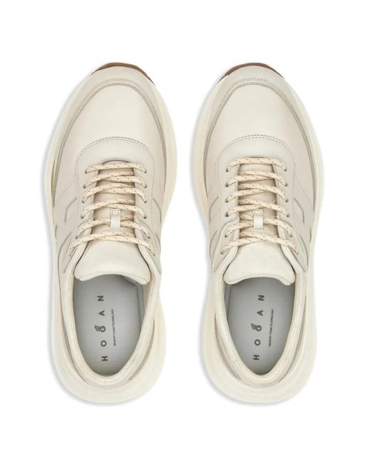 Hogan White Sneakers With Sculpted Sole
