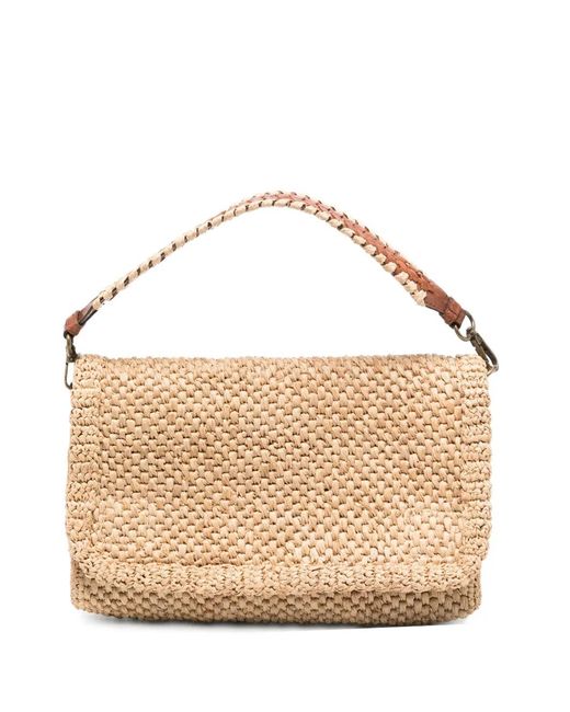 IBELIV Metallic Opera Braided Raffia Tote Bag