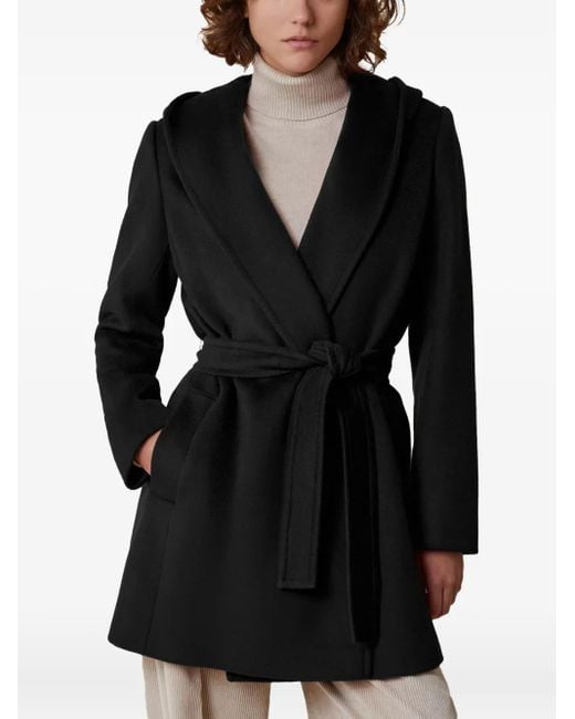 Pennyblack Black Hooded Belted Coat