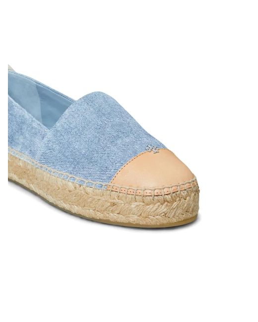 Tory Burch Blue Leather Espadrilles