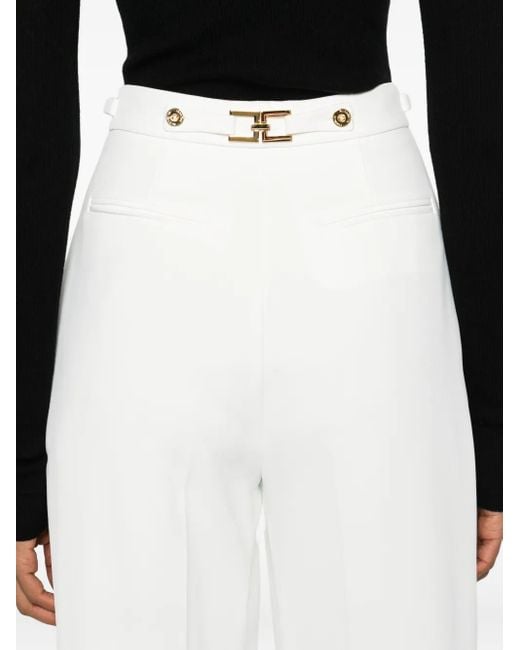 Elisabetta Franchi Broek Met Geplooid Detail in het White