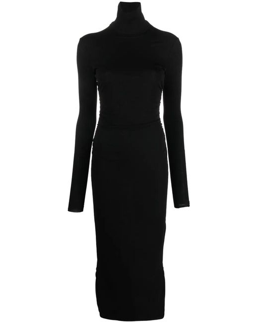 Nanushka Black Cardia Mesh-jersey Midi Dress