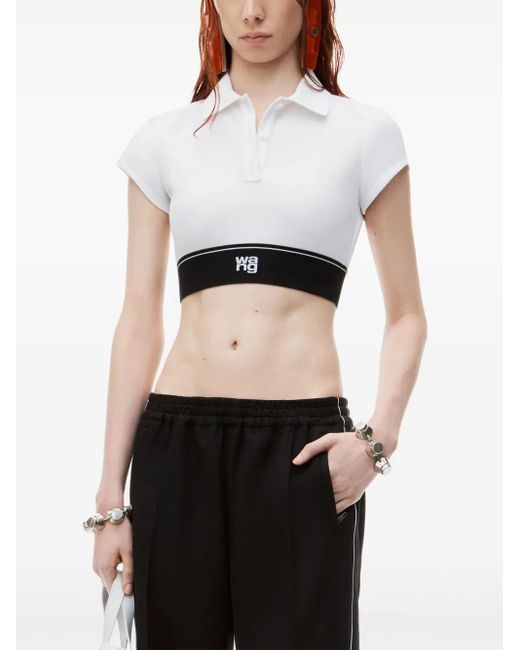 Alexander Wang White 'Cheerleader Top' Polo Shirt
