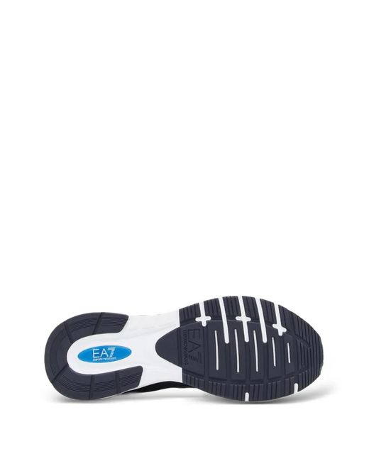 EA7 Blue Logo-Detail Sneakers for men