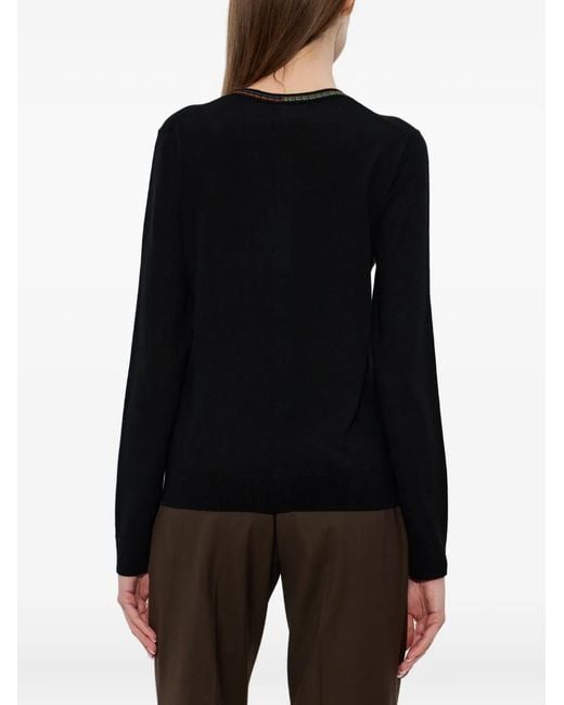 Paul Smith Black Button Multicoloured Trim Cardigan