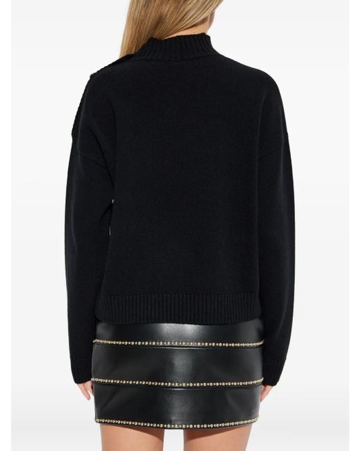 Versace Blue Medusa-Button Sweater
