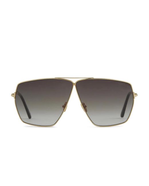 Tom Ford Gray Stella Geometric-Frame Sunglasses