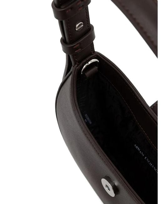 ARMANI EXCHANGE Black Mini Logo-Plaque Crossbody Bag