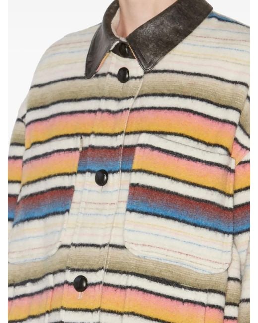 Isabel Marant Gray Striped Dayvi Coat