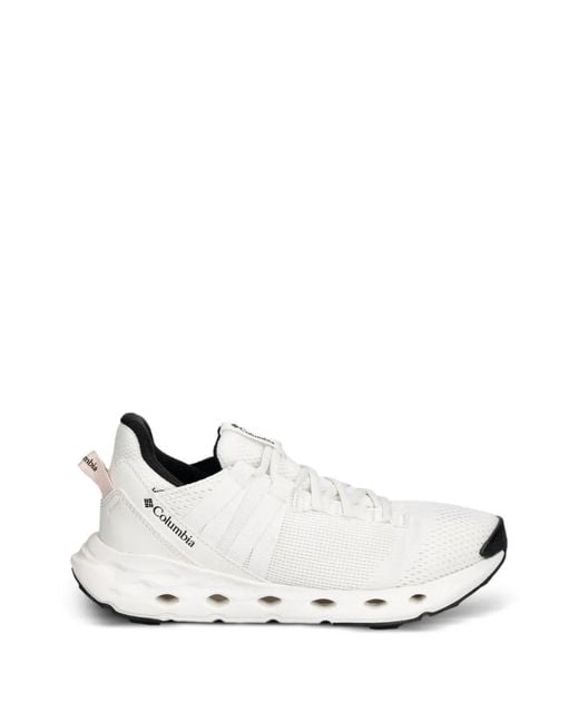 Columbia White Terrastride Mesh-Panel Logo-Print Sneakers