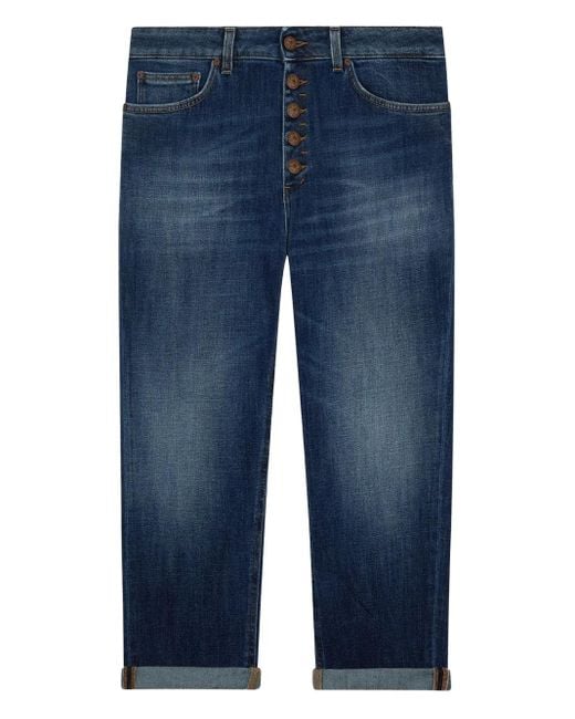 Dondup Buttoned Cuffed Jeans Blue