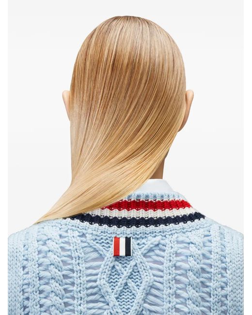 Thom Browne Gray Cashmere Rwb Stripe Chunky Shrunken Vest