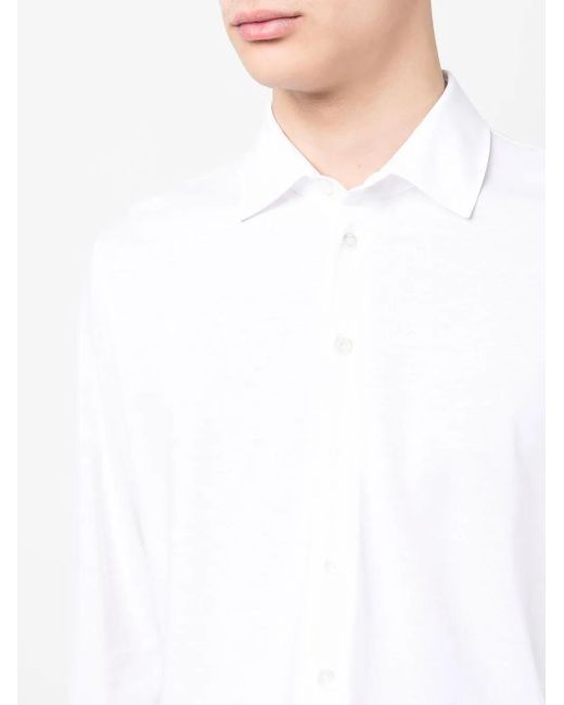メンズ Herno スプレッドカラー シャツ White