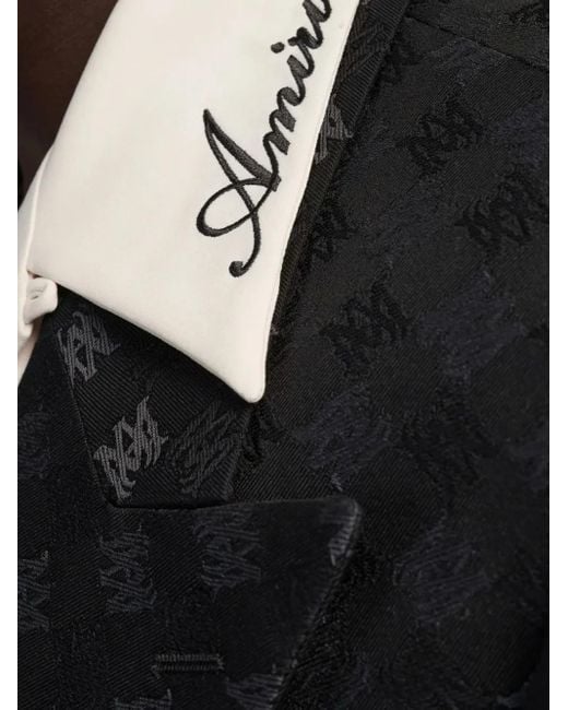 Amiri Black Logo-Pattern Blazer for men