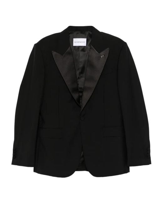Blazer Con Solapa De Esmoquin Givenchy de hombre de color Black
