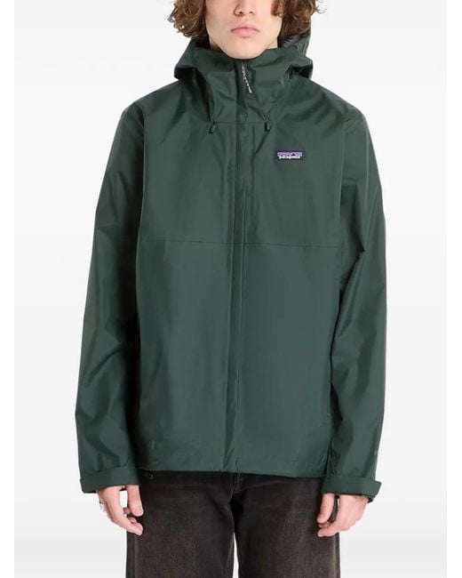 Patagonia Green Logo-Patch Hooded Jacket for men