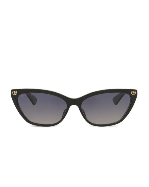 Gucci Gray Logo-Detail Cat-Eye Sunglasses