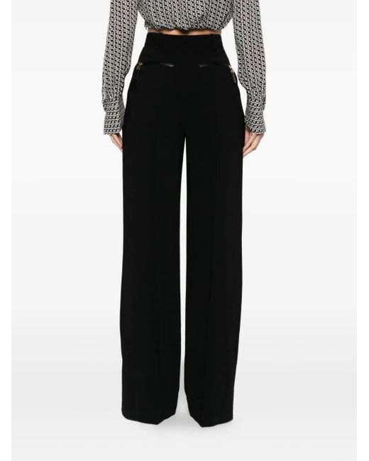 Elisabetta Franchi プリーツ ワイドパンツ Black
