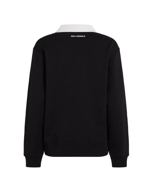 Karl Lagerfeld Black Ikon V-Neck Sweatshirt