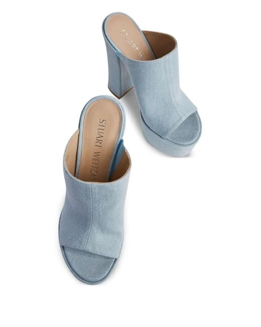 Stuart Weitzman Blue 145Mm Skyhight Heeled Sandals