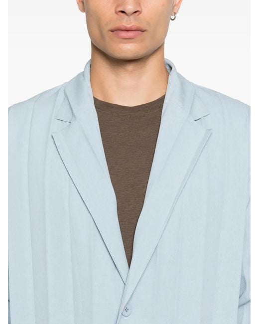 Homme Plissé Issey Miyake Blue Pleated Blazer for men