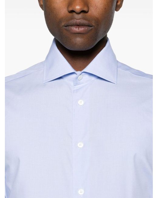 メンズ Corneliani Classic-collar Cotton Shirt Blue
